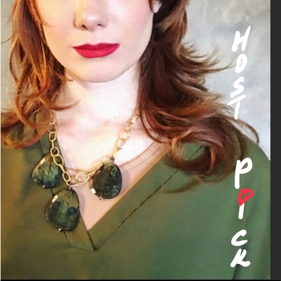 Labradorite necklace and 24k gold chain